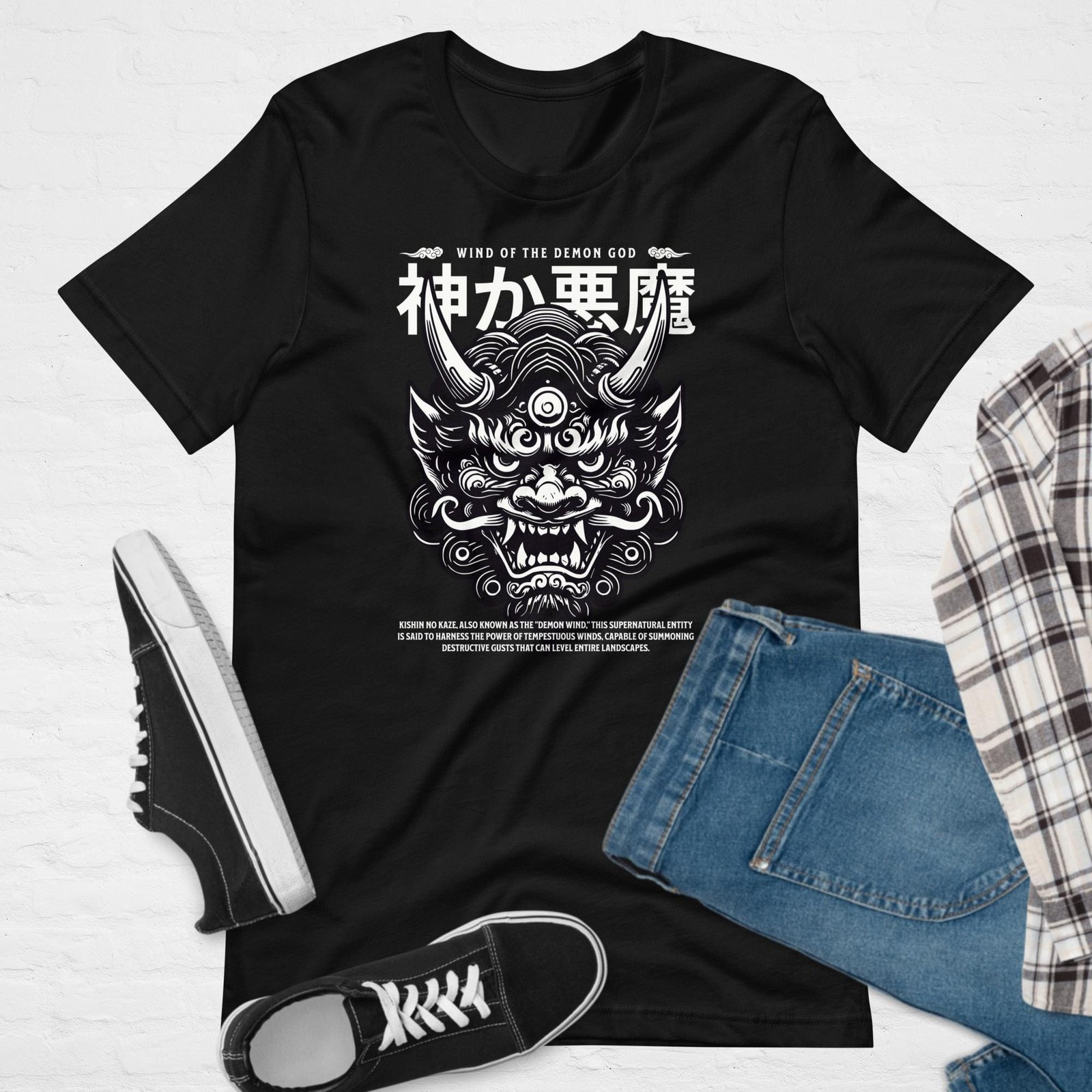 unisex-staple-t-shirt-black-front-65db37869fd3b.jpg Oni Mask Unisex t-shirt