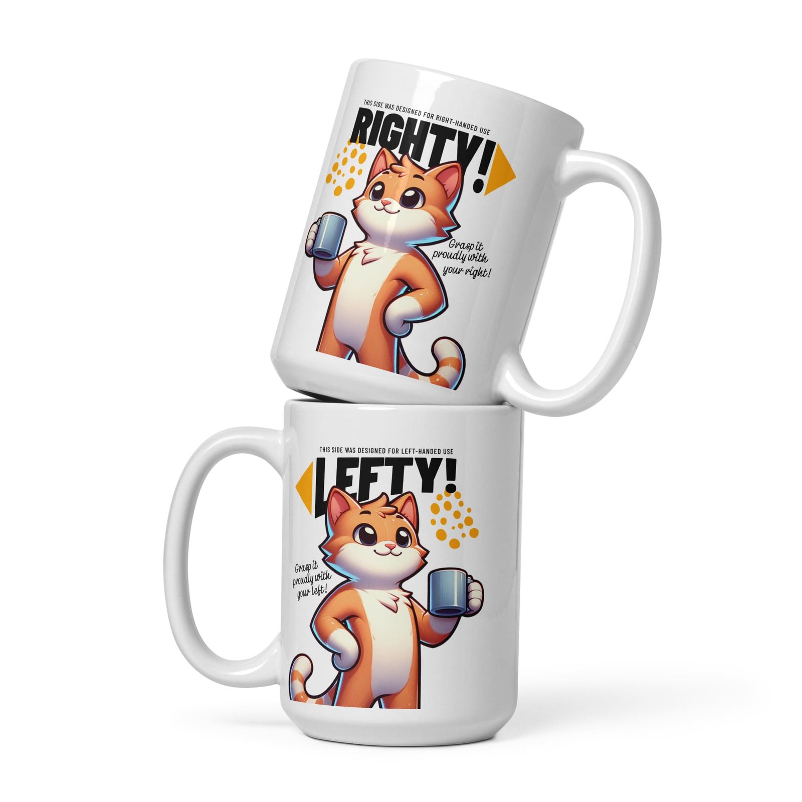 Lefty / Righty Cat Mug